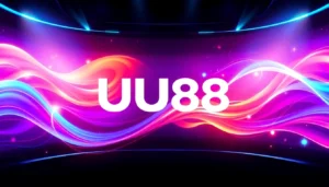 Engaging UU88-themed digital interface with gaming elements, vibrant colors, and sleek design, appealing to online casino users.