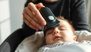 Paras vauvan nenäimuri in action, gently and effectively clearing a baby's nasal congestion with safety and care.