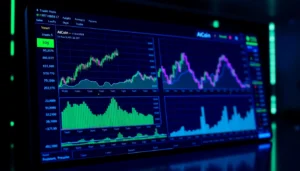 Comprehensive AICoin trading platform interface showing live charts and real-time market alerts for cryptocurrency investors.