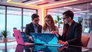 KJC corporate headquarters showcasing a dynamic team analyzing digital entertainment strategies