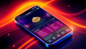 Lotus365 betting app interface displaying cricket live scores and virtual gaming options, engaging users with vibrant visuals.