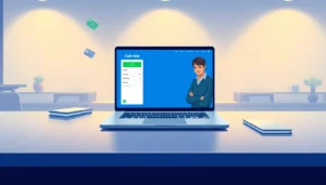 A modern workspace with a laptop showing a Cash App interface, symbolizing digital financial transactions.