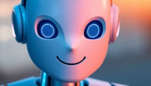 AI girlfriend chatbot engaging in a realistic conversation, symbolizing digital companionship and emotional connection, in a user-friendly interface.