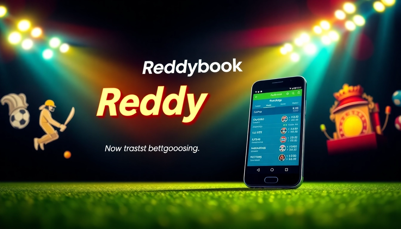 Reddybook sports betting platform interface with live cricket and casino games, inviting players to wager securely.