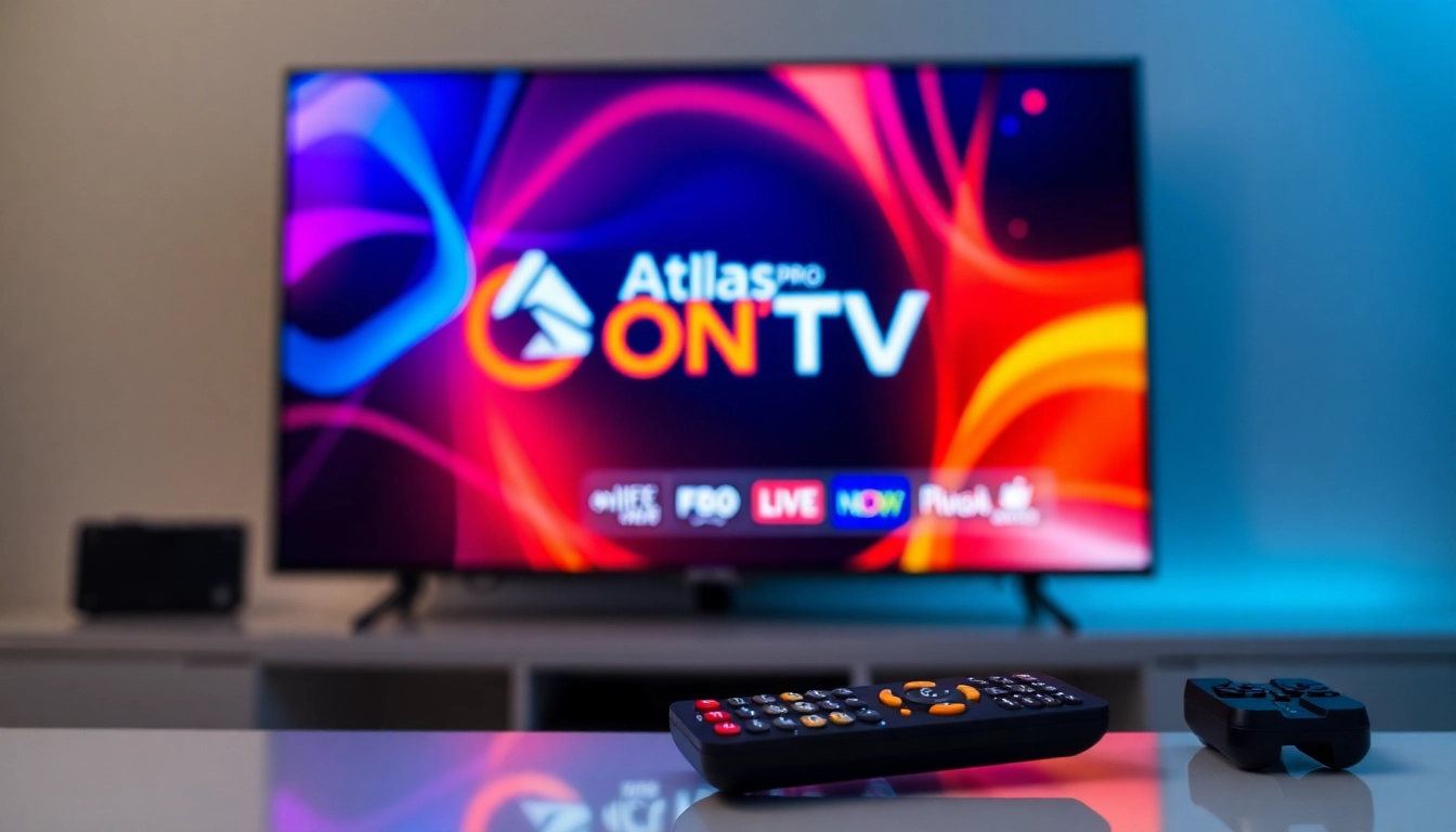Engaging image showcasing Atlas Pro ONTV IPTV app interface on a smart TV for seamless streaming experience.