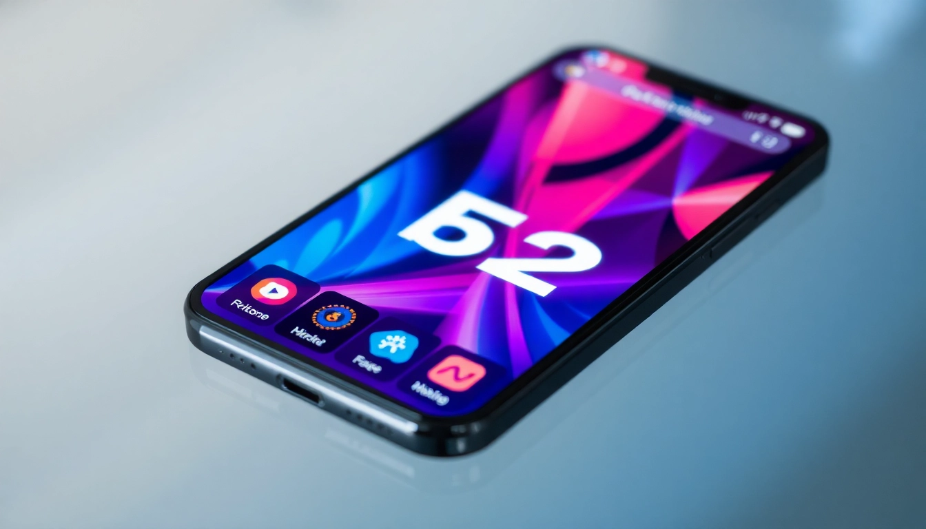 Download the b52 apk with an intuitive app interface on a smartphone screen, highlighting quick access to features.
