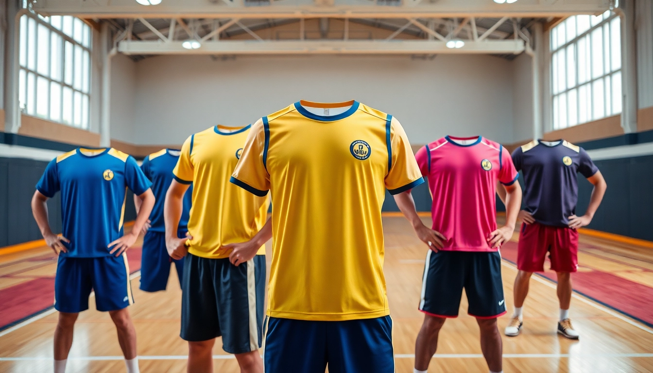 Custom team uniforms in vibrant colors with professional branding and quality craftsmanship, perfect for sports teams and schools.