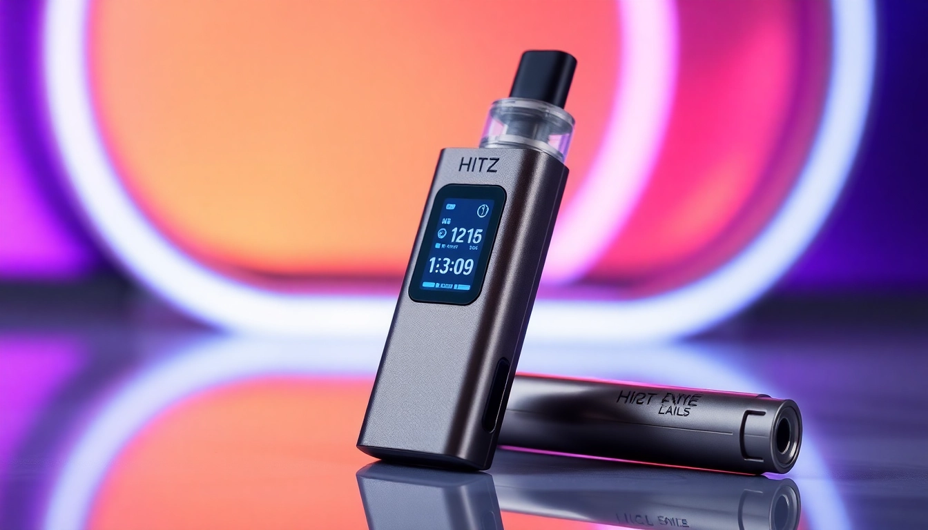 Hitz California disposable vape with LCD display and ceramic coil showing premium quality and