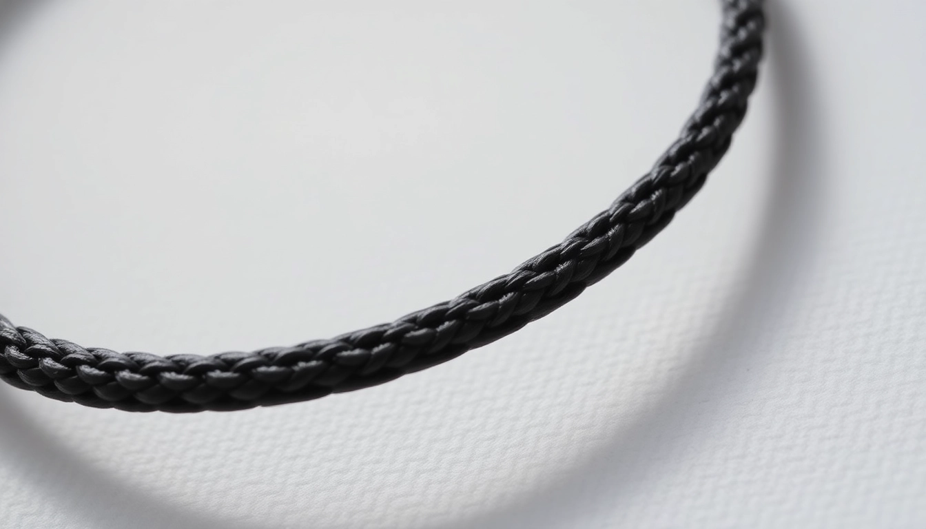 Sterling silver bracelet on a cord capturing intricate details and craftsmanship for elegant