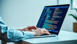 Python coding for freelance developers showcasing programming skills and modern tech workspace