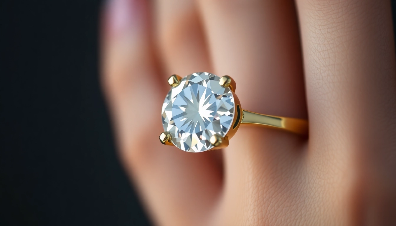 Close-up of a stunning ziedas su deimantu with sparkling diamonds and a gold band, perfect for