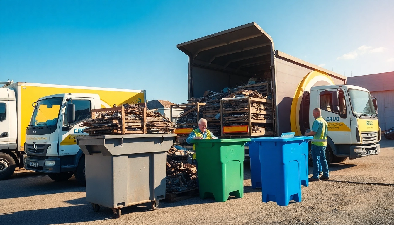 Efficient Schrottabholung by professional team with trucks and metal scrap for eco-friendly