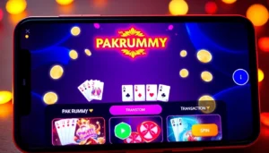 Pakrummy online casino platform with engaging card game visuals and sleek smartphone interface