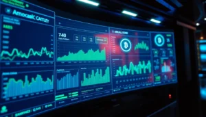AICoin is featured on a professional digital financial dashboard showcasing real-time market