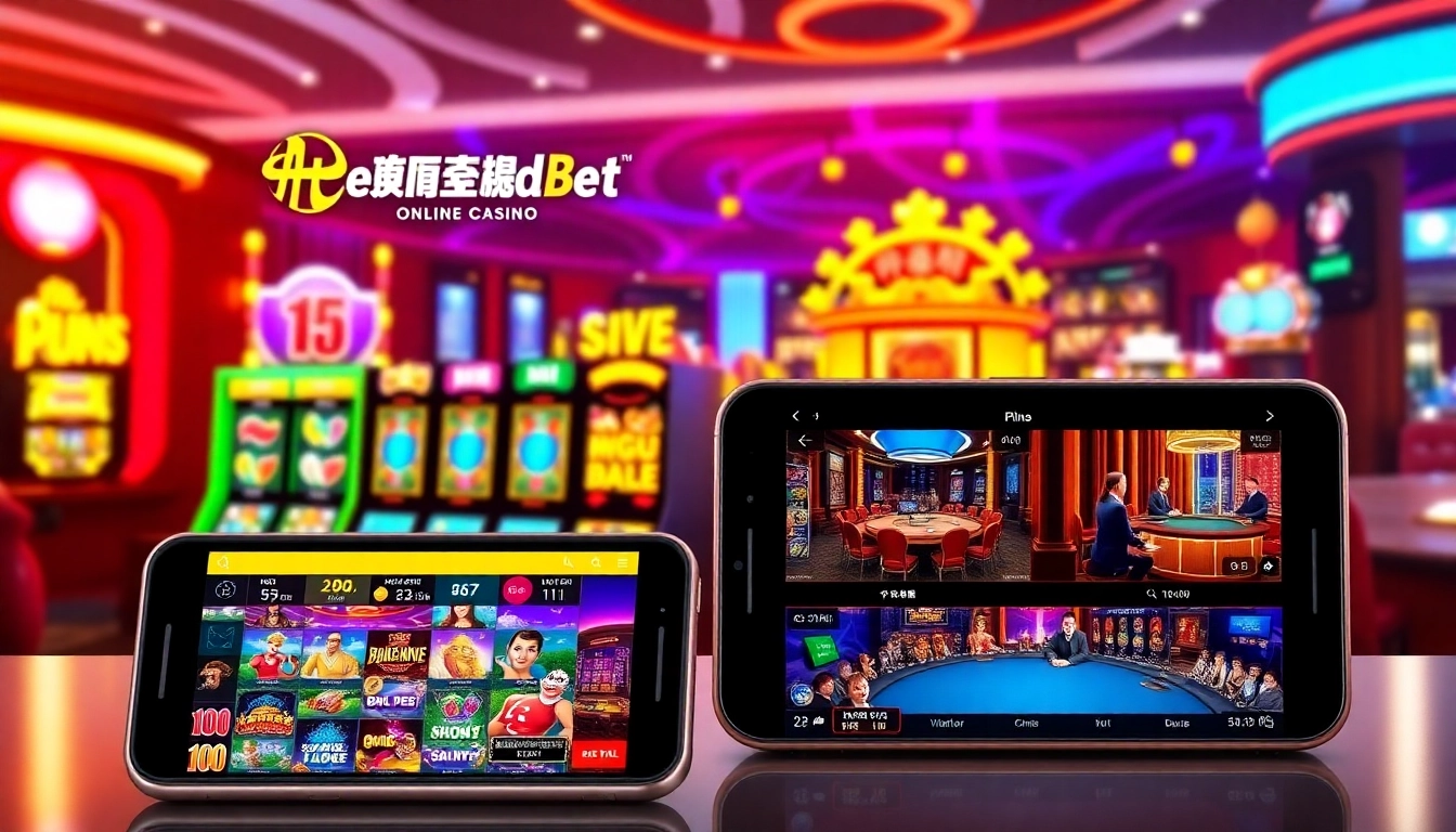 Hengongbet logo displayed on a sleek online casino platform with colorful game icons and active